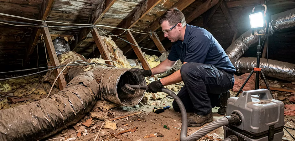 Storm-Damaged Attic Duct Cleaning in Takoma Park